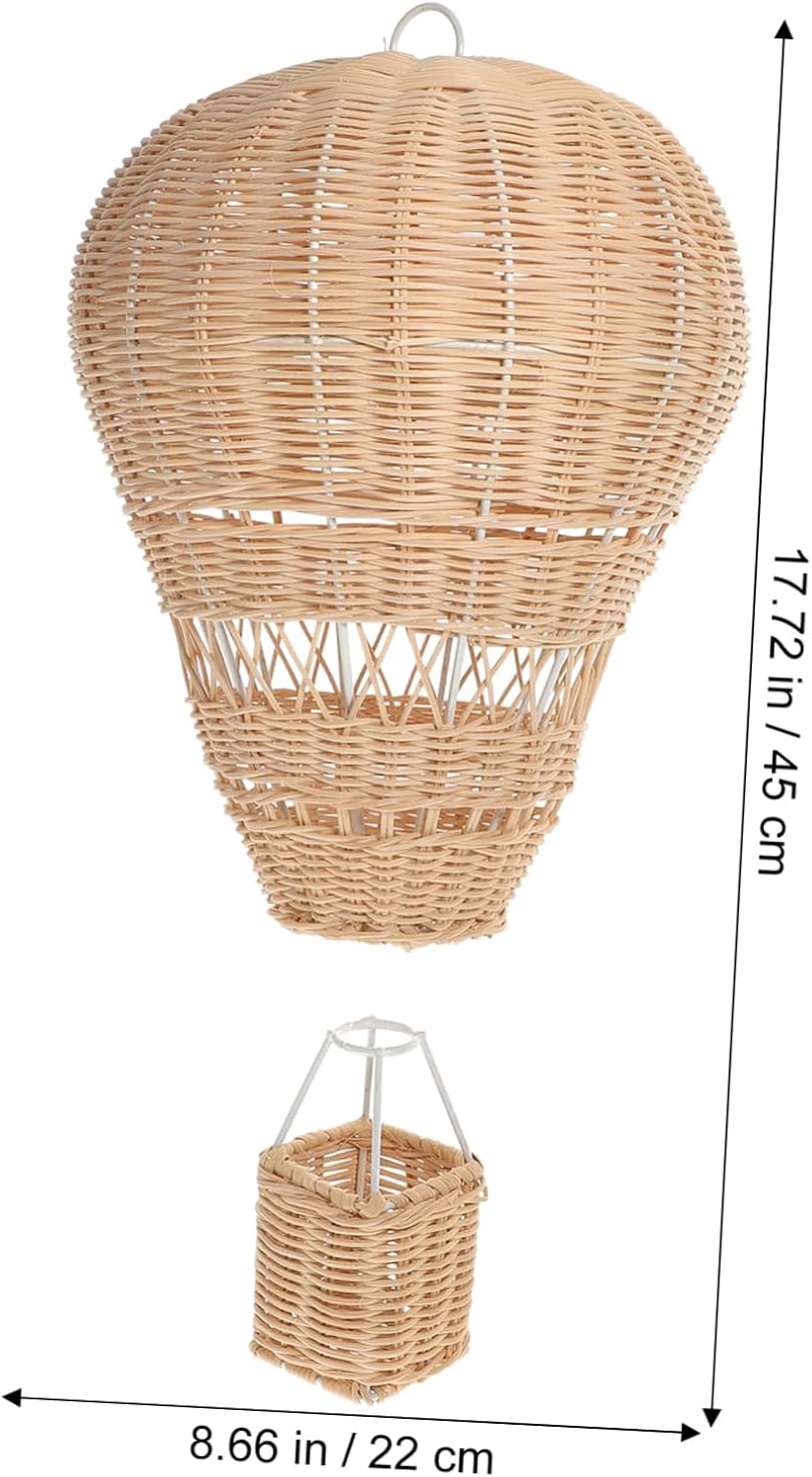 DOITOOL Handmade Rattan Hot Air Balloon Decor Hanging Ornament for Kids Room Wall Art Party Supplies