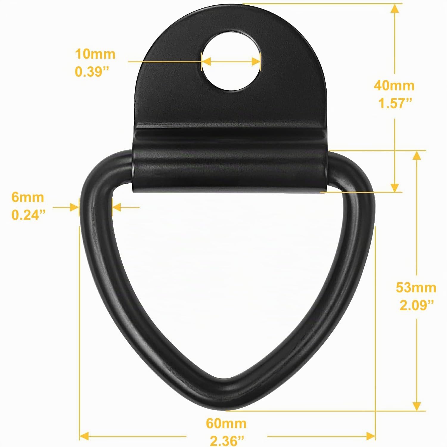 Greluma 8 Piezas Anclajes de Amarre, Pernos de Anillo en V de Acero de Alta Resistencia, Anillos de Amarre para camión, Remolque, Carga, almacén, Barco - Color Negro