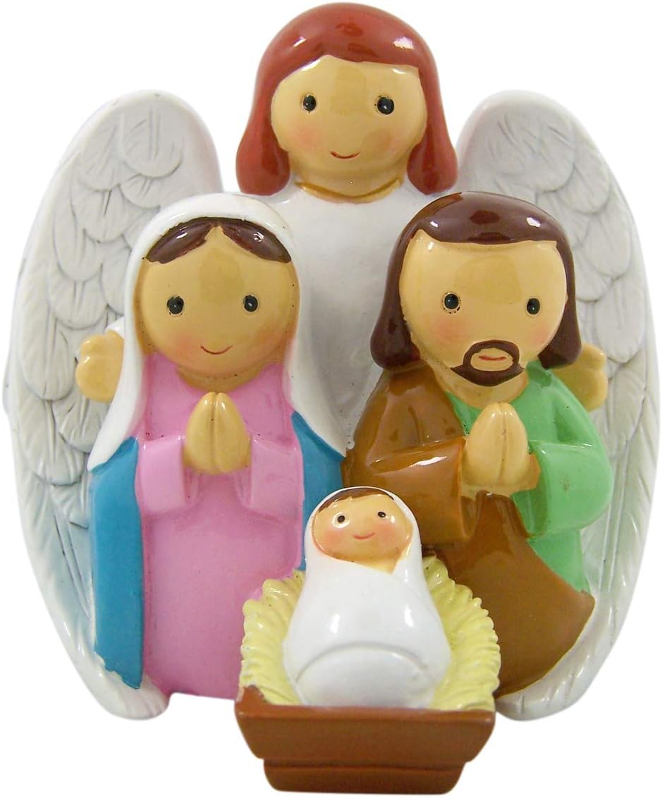 Needzo Little Drops of Water Nativity Scene with Guardian Angel, 3 1/4 Inch