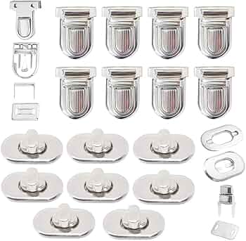 REQAG 9 Pièces Fermoir Sac Attache Cartable Fermoir à Pression Attache Bouton Boucle Sac à Main