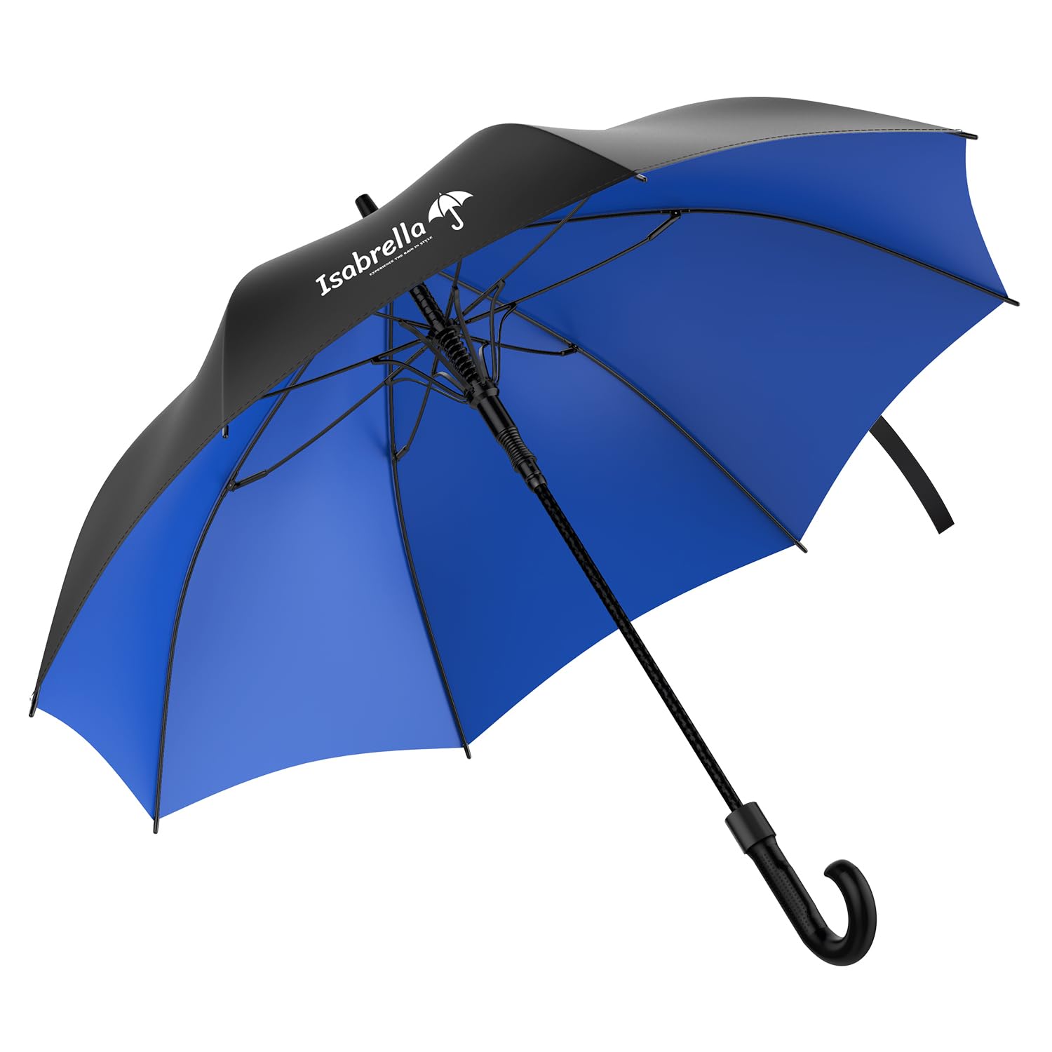 ISABRELLA Umbrella for Men Big Size, Large Golf Umbrella with Fiberglass Shaft, Anti-slip handle, One-Click Auto Open, 60 Inch Big Umbrella for Men, Women, Family - Ideal for 3-4 People