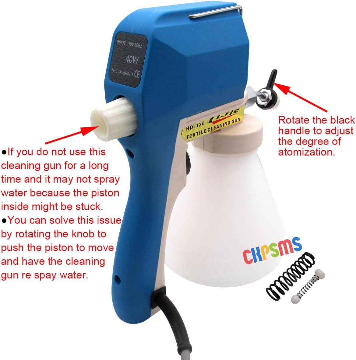 CKPSMS Brand -Screen Printers Spot Cleaning Gun/Plastisol Removing Gun #KP-120A 110V 1PCS
