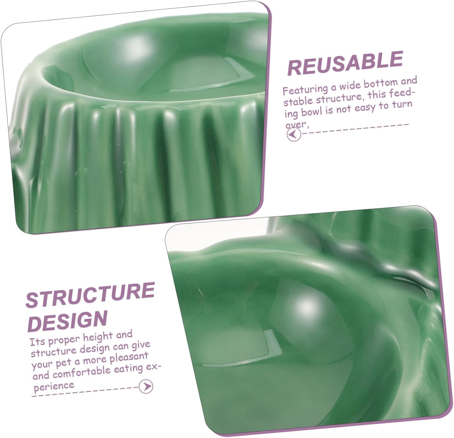 Elevated Cat Feeding Bowl Raised Stand for Pets Ergonomic Design for Neck Protection Easy-Clean Smooth Surface Ceramic Bowl Convenient Raised Water and Food Dish for Cats and Dogs