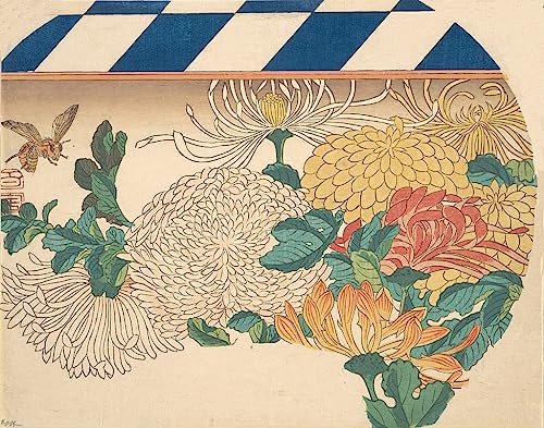 Tableau fleur Hiroshige 60x90cm pour remplacer un mur blanc par un art zen