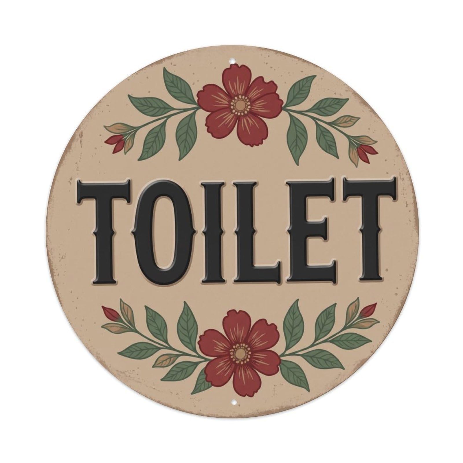 Okahys 8X8inch(20X20cm) Toilet(Wc) Signage Osmanthus Vintage Metal Tin Sign