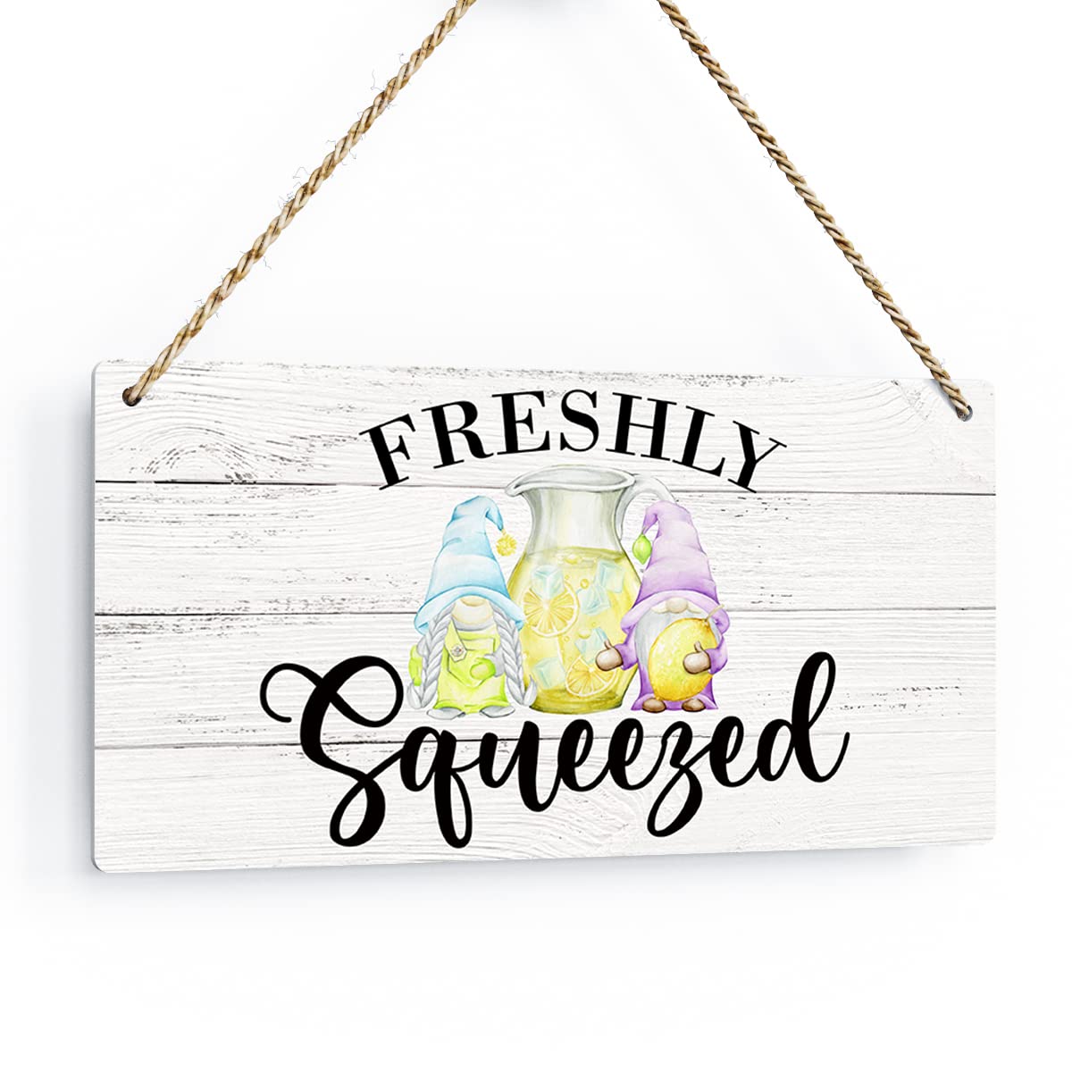 Photo 1 of Rustic Squeezed Lemon Wood Hanging Sign, Farmhouse Lemon Artwork Decor, Lemon Wooden Plaque Sign Wall Art Decor Signs Summer Home Kitchen Decoration 12 x 6 Inches(JTMP001)