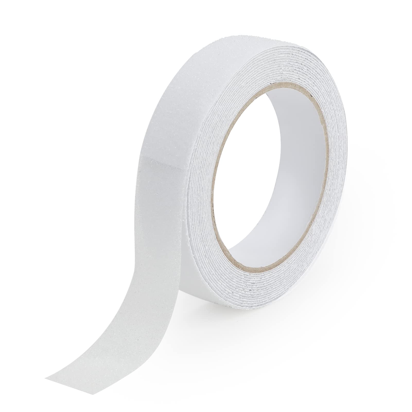 25mm x 5m Anti-Slip Tape, Stair Safety Strong Textured Adhesive PVC Tape, Long Track Clear Sticker Residue Free Self-Adhesive Non-Slip Safety Walk Tape for Indoor and Outdoor Steps Home Decking