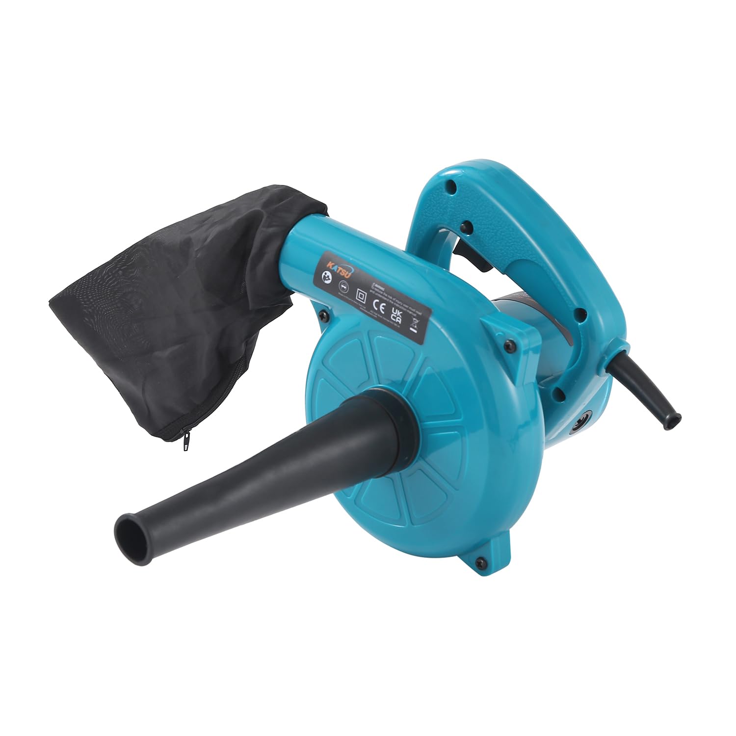 KATSU Soplador de Hojas de Polvo Eléctrico 500W Soplador de Aire para PC, Hogar Jardín, Cuidado del Césped, Aspirar Hojas, Limpieza de Computadoras de Polvo de Esquina de Coche