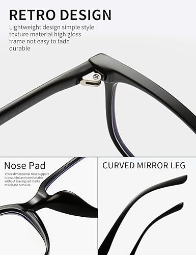 Miniatura 3 de Paquete de 5 lentes de lectura con bloqueo de luz azul, para mujeres y hombres, lentes con bisagra de resorte y lectores de rayos UV (5 unidades de