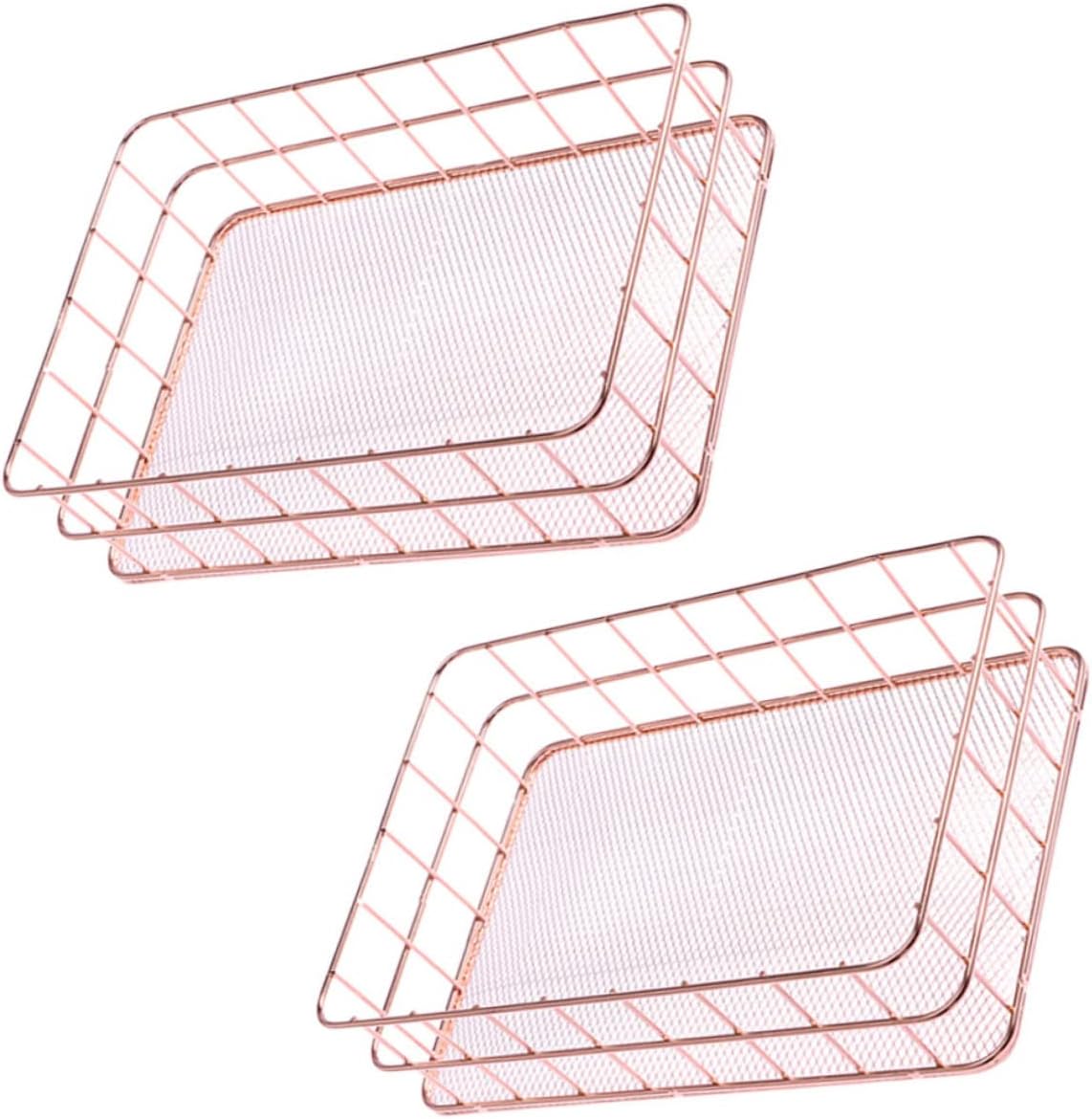 2pcs Towel Holder Basket Set Rose Gold Countertop Napkin Organizer for Bathroom Kitchen and Home Stylish Storage for Guest Towels and Sundries