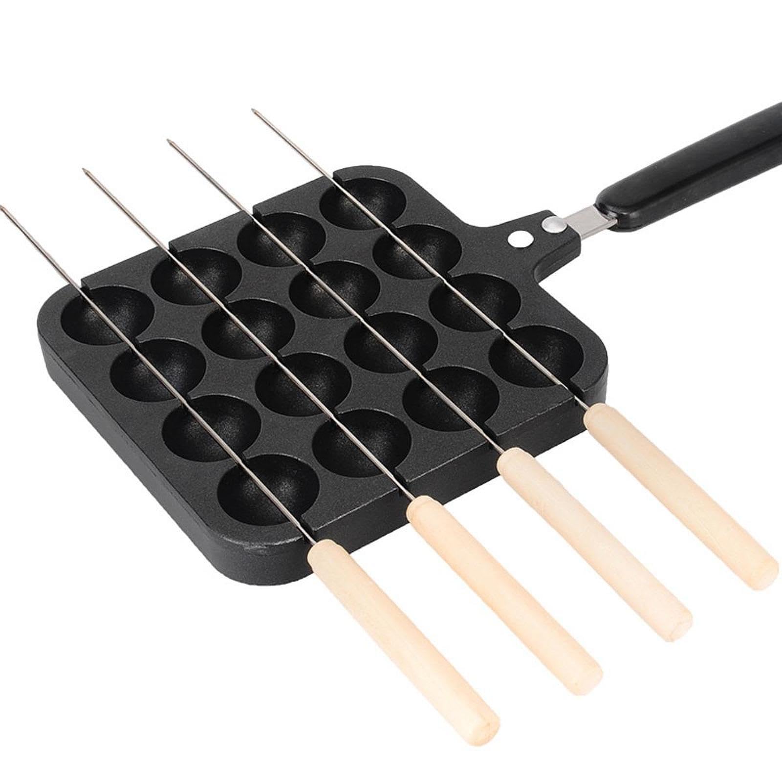 Jojomis Takoyaki Maker Nonstick Grill Pan Cast Aluminum Baking Pan with Forks for Gas & Electric Stoves 14.37 Inch