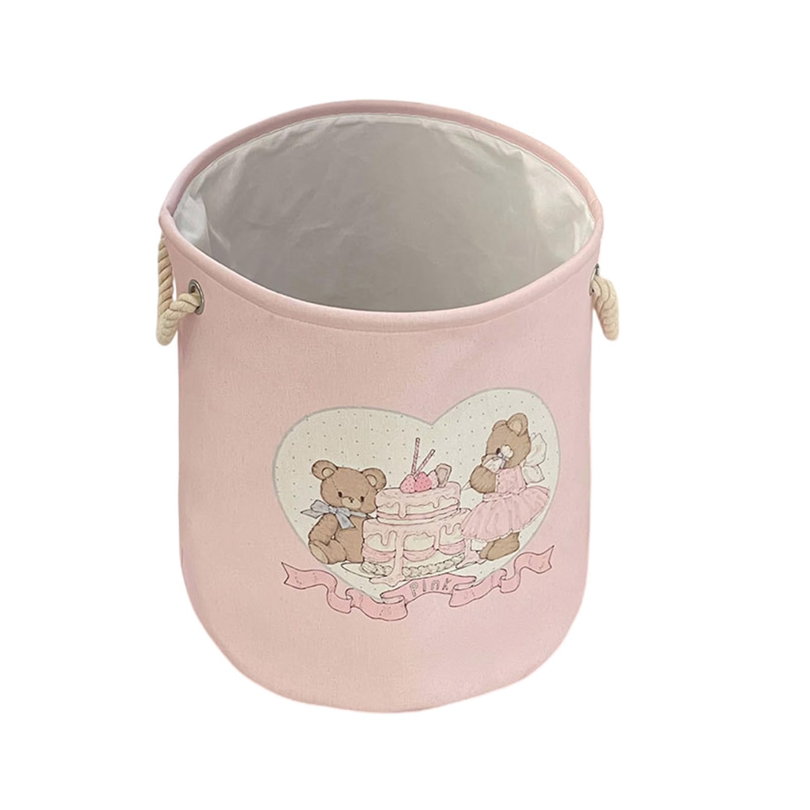 Mekalero Cake Bear Laundry Basket Cotton Linen Hamper Organizing Dirty Clothes Large Capacity Designs For Household Use Large Capacity Laundry Basket