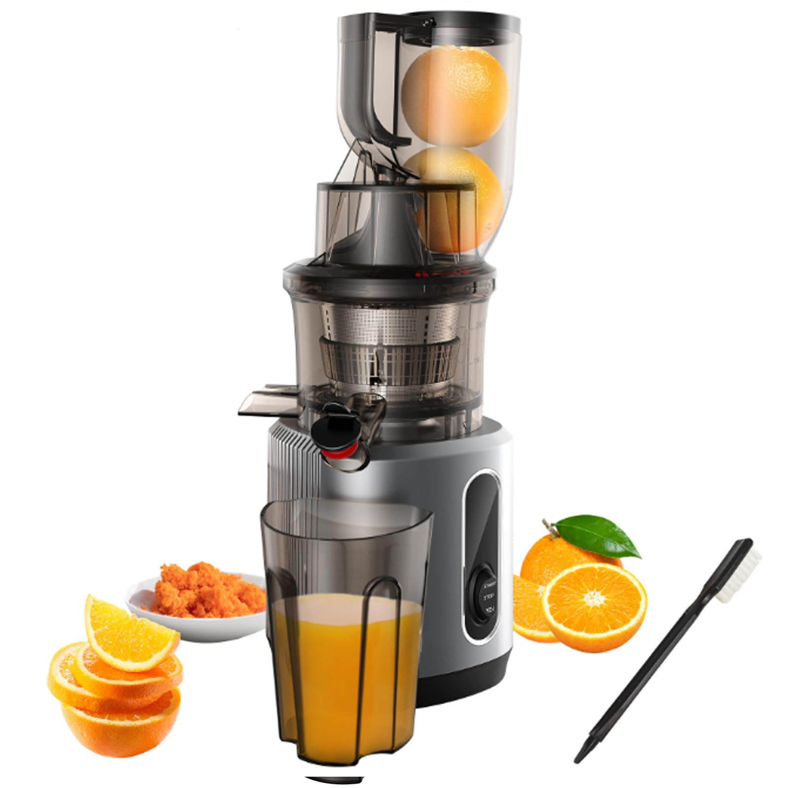XCSCUK 200w Masticating Slow Juicer,Cold Press Juicer,55rpm Speed Fruit Vegetable Squeezer,Creates Fresh Healthy Vegetable&Fruit Juice