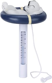 YEmirth Termômetro flutuante para piscina, design bonito de desenho animado, tamanho grande, leituras fáceis e precisas para temperatura da água, resistente a quebras com corda para piscinas e spas ao ar livre e interno