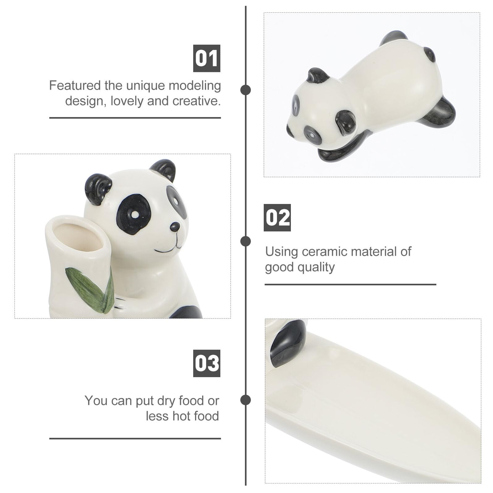 Didiseaon Support à Baguettes en Céramique Blanche Set de 1 et Rangement Facile des Baguettes et Fourchettes Décoration Créative pour Table à Manger