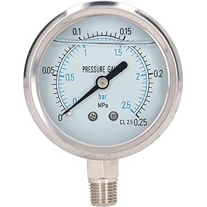 COMPRESSORE MANOMETRO 0-300 PSI Back Mount 2" Comporre 1/4" NPT - Foto 4