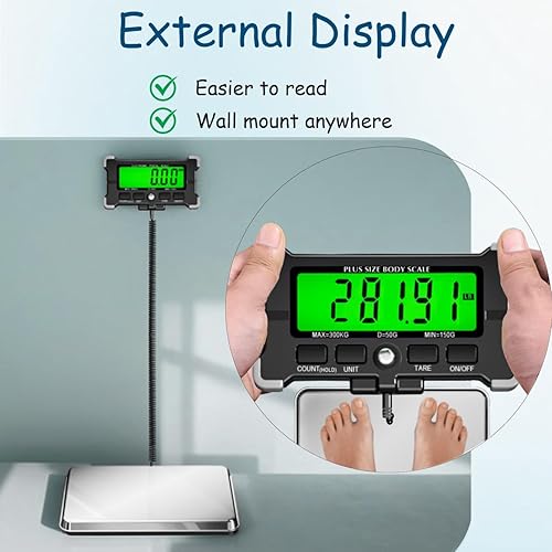 Miniatura 3 de Báscula extra ancha para peso corporal, tamaño extra balanzas para personas pesares, escala de tamaño grande con pantalla externa fácil de leer.