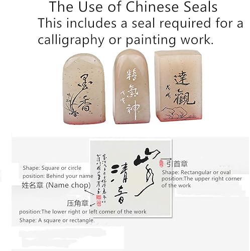 Miniatura 3 de Juego de caligrafía china personalizada y sello de pintura, sello de nombre tallado a mano