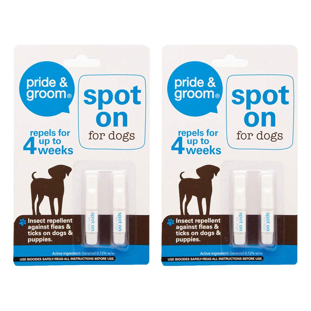 Pride Insects Pride & Groom Spot on Insect & Flea Repellent for Cats Or Dogs 2 Vials ...