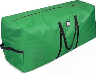 Christmas Tree Storage Bag for Trees Up to 9 ft, Heavy-Duty 900D Oxford, Water-Resistant Holiday Organizer with Dual Zippers, Reinforced Handles and Label Card Slot (Light green)