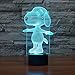 Snoopy 3D Lamp Night Light Touch Table Desk Lamps, Elstey 7 Color Changing Lights with Acrylic Flat & ABS Base & USB Charger