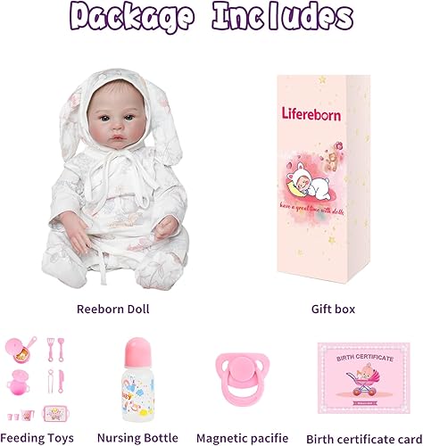 Miniatura 6 de Muñecas de bebé Reborn realistas de 18 pulgadas con venas realistas, muñeca de bebé recién nacida, hecha a mano, tamaño real, cuerpo completo de