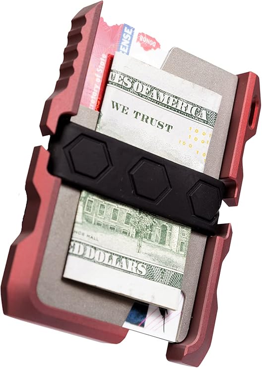 Tactical EDC Minimalist Slim Wallet RFID Blocking - Men (Red)