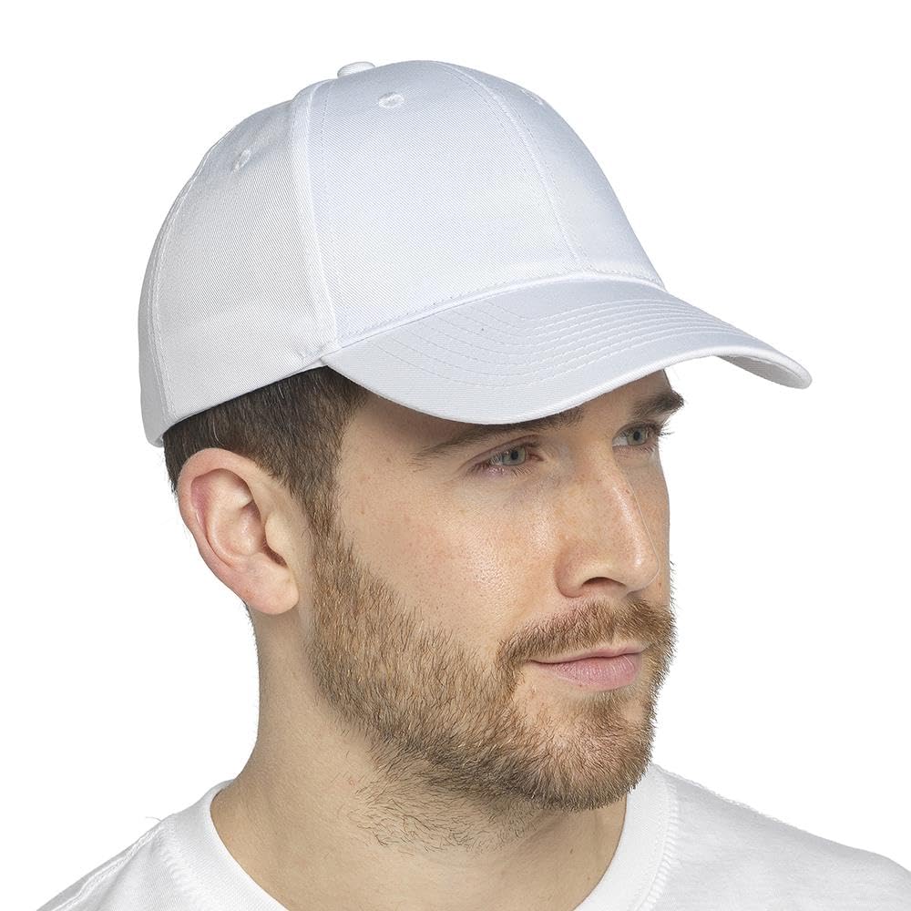 A2z Men's White Plain Baseball Cap Breathable Polyester Cotton - Baseball Cap Az4788
