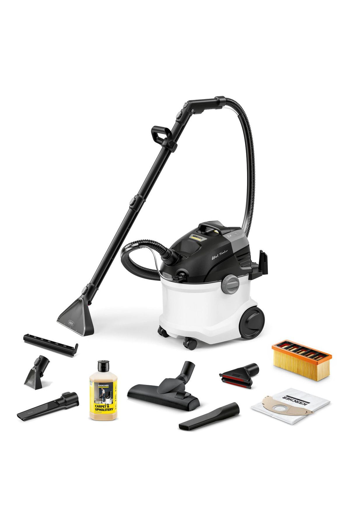Kärcher Injecteur-Extracteur SE 6 Signature Line, Flexible 2-en-1, Réservoirs Eau Propre/Sale : 4 l, Accessoires de Lavage et Suceurs pour Sol Dur, pour Meubles Rembourrés, pour Fentes, pour Fauteuils