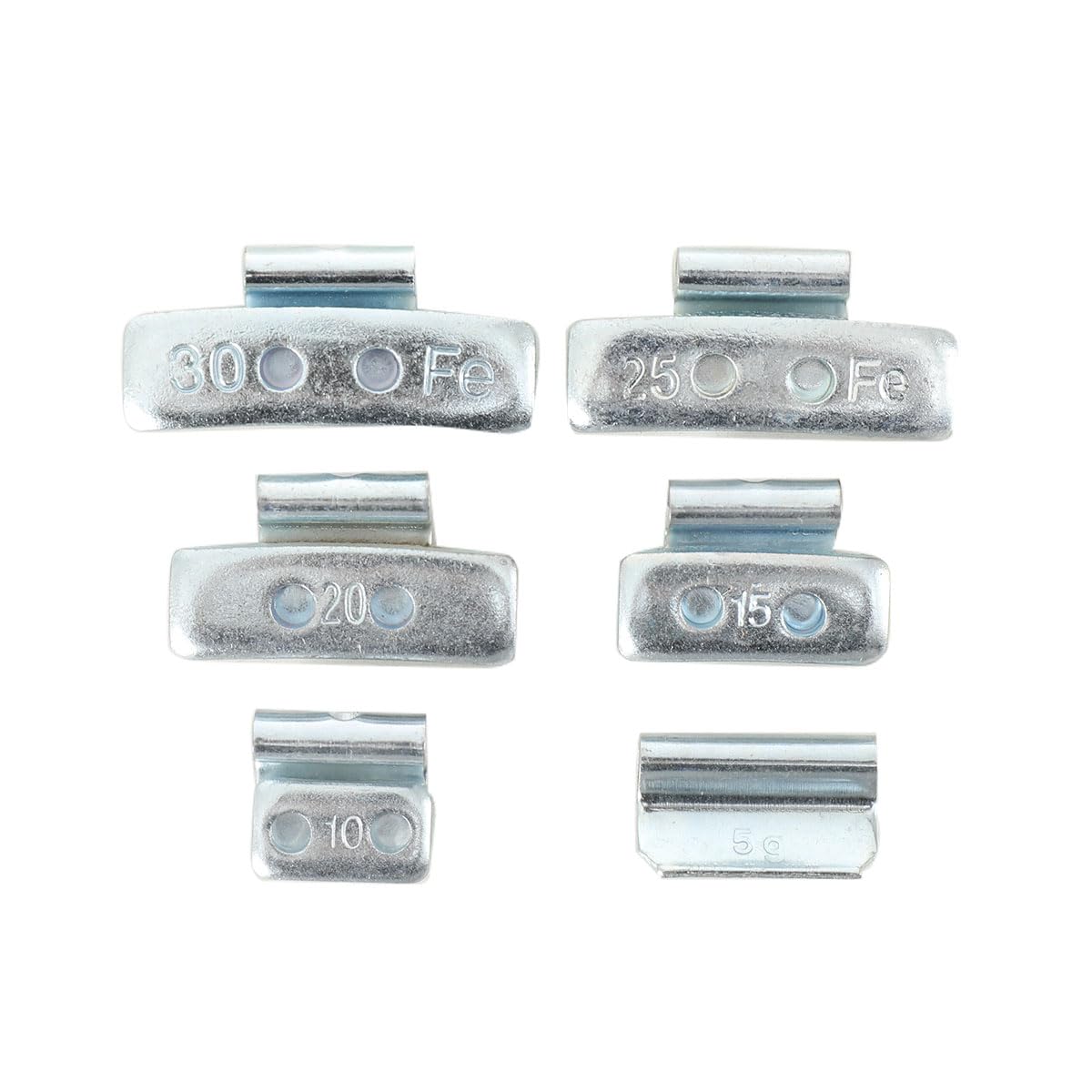 225x Schlaggewichte STAHLFELGEN Sortiment 5-30g Auswuchtgewichte Wuchtgewichte Sortiment 225 Stück (je 50 von 5g, 10g, 15g, sowie je 25 von 20g, 25g und 30g)