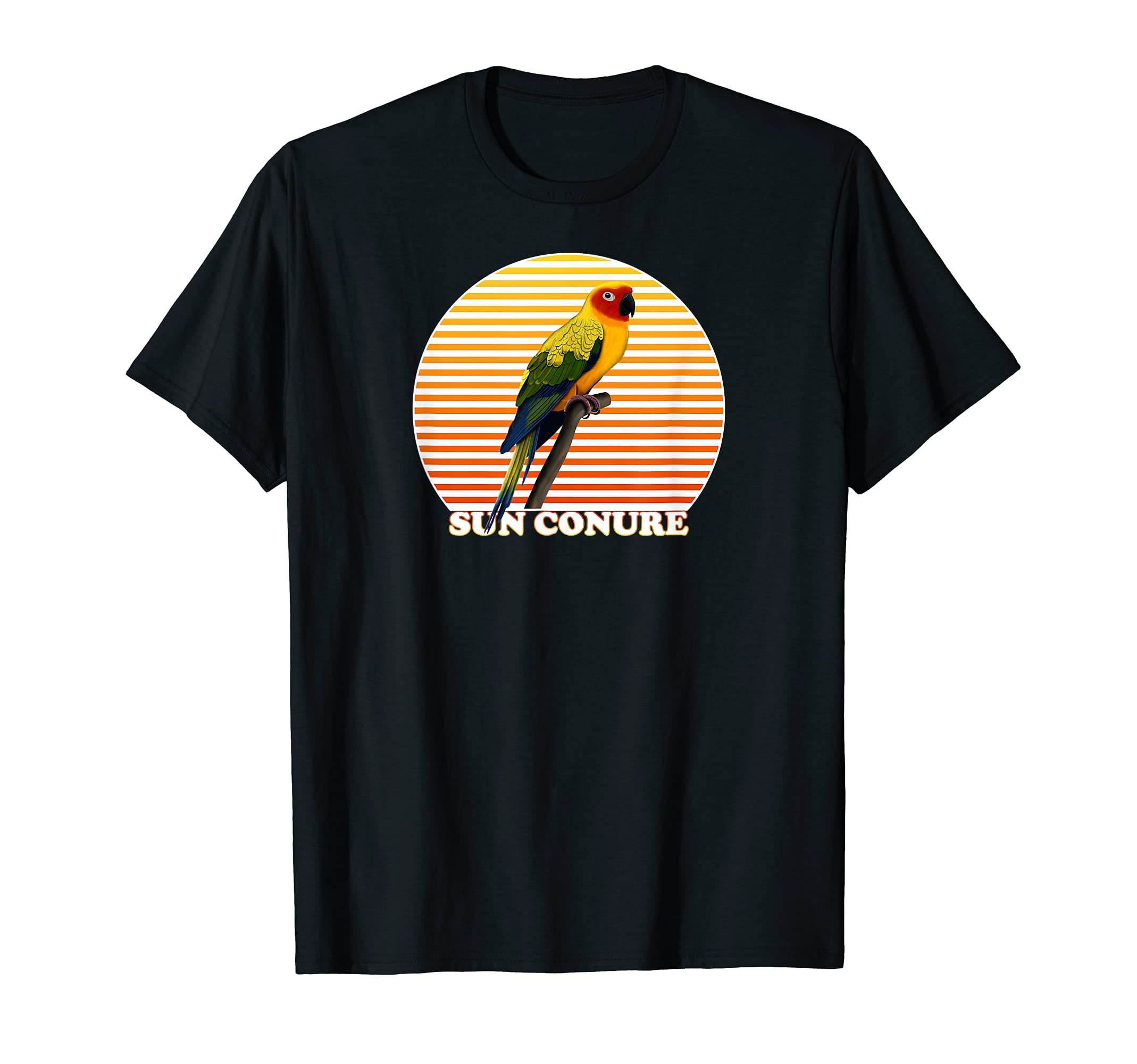 Sun Conure Bird Art Birdlover Birdwatcher Parrot Biologist T-Shirt, Black