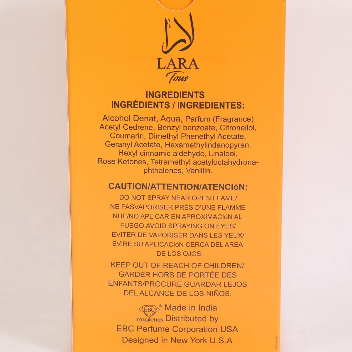 Lara Tous Spray Perfume Eau De Parfum For Women - 3.4 fl.oz