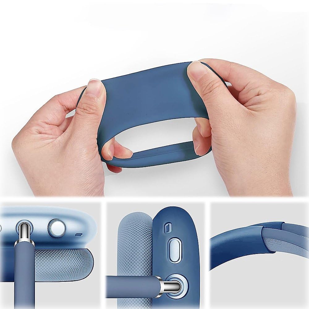 SaharaCase Silikon-Schutzhülle für Apple AirPods Max Kopfhörer [robust] Kopfhörer-Schutz, rutschfest, schmale Passform, Blau