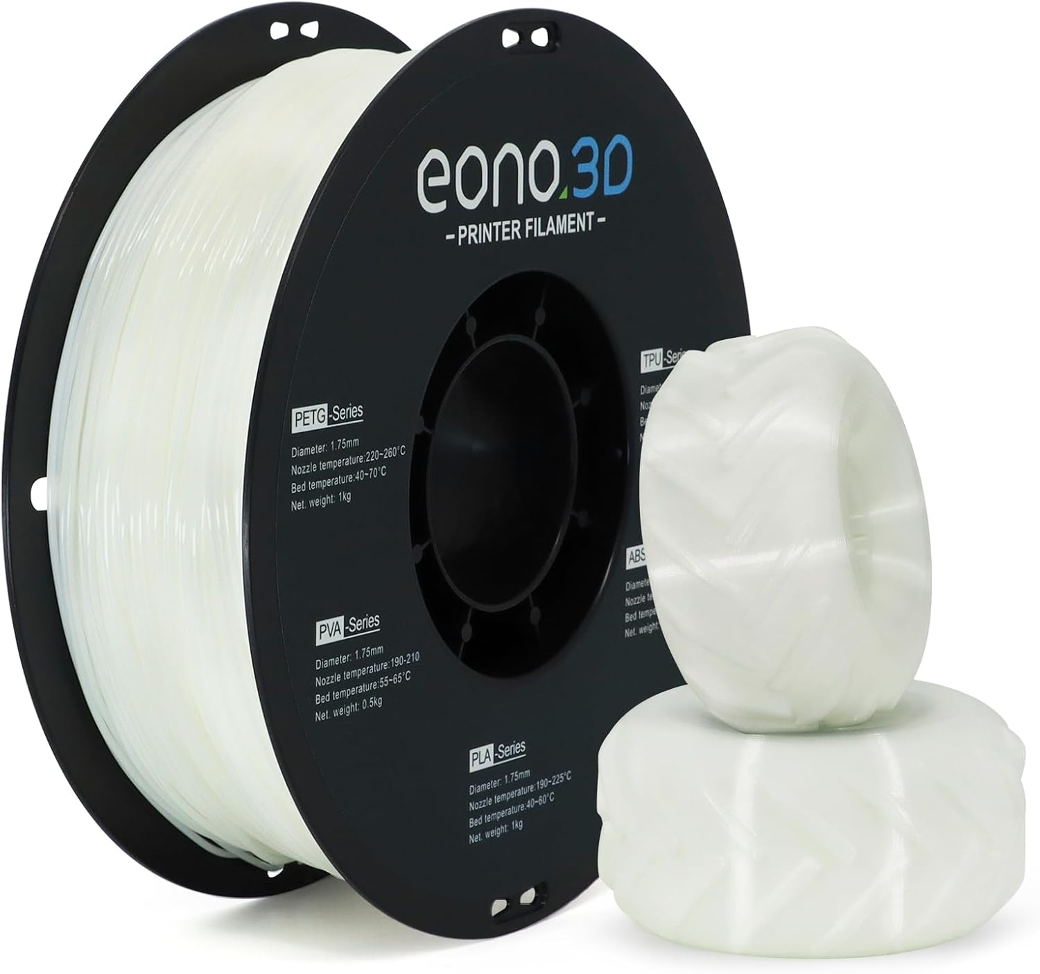 95A TPU Filament, 1.75mm, Flexible 3D Printer Filament, 1kg Spool (2.2 lbs), Soft & Durable, ±0.03mm Dimensional Accuracy, Ideal for Wearables, Phone Cases, White