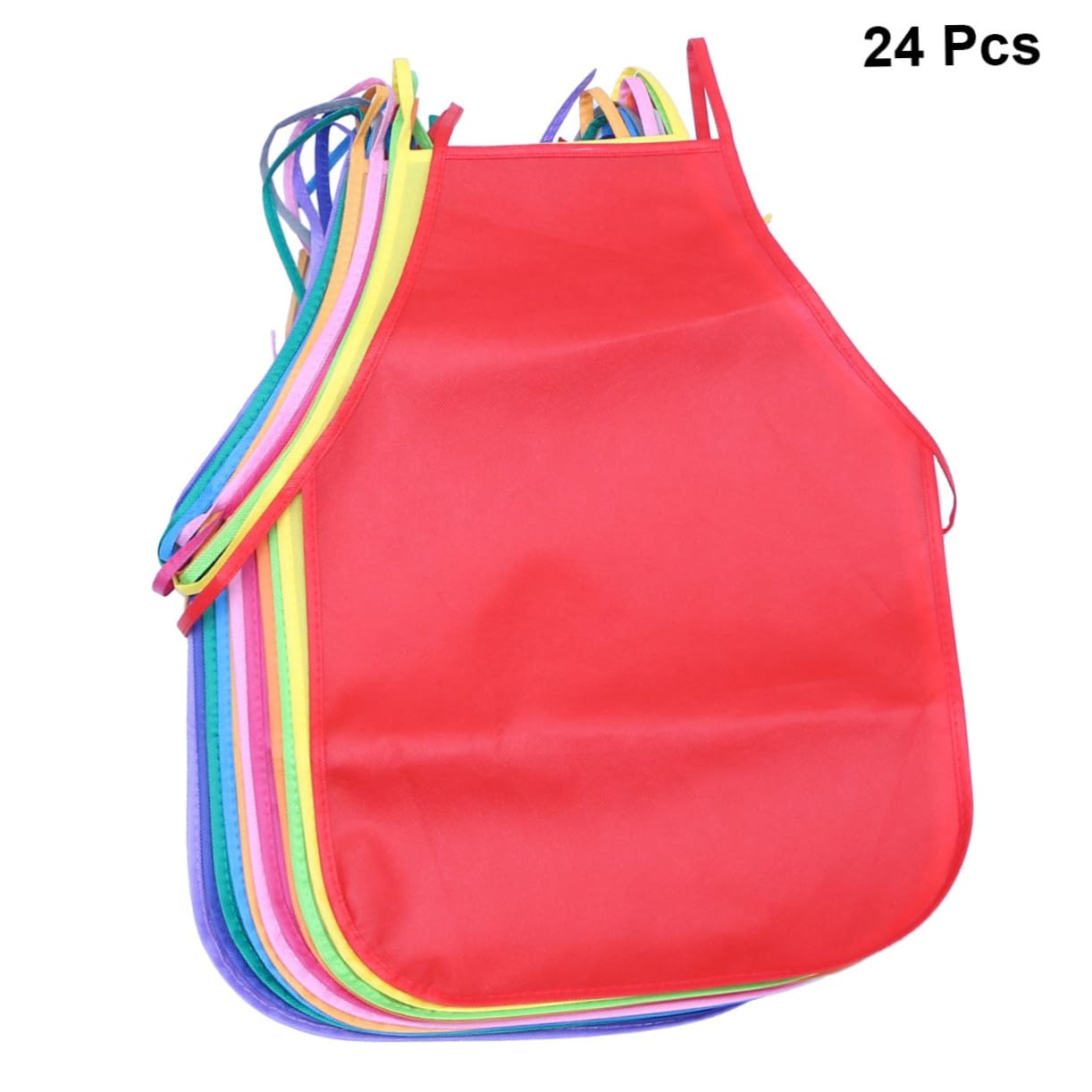 Sosoport 24 Stück Teiliges Malschürzen aus Wasserabweisendem Vliesstoff Verstellbare Kunstschürze für Malen Kochen Basteln und Outdoor aktivitäten Bunte Schürzen für Jungen und Mädchen