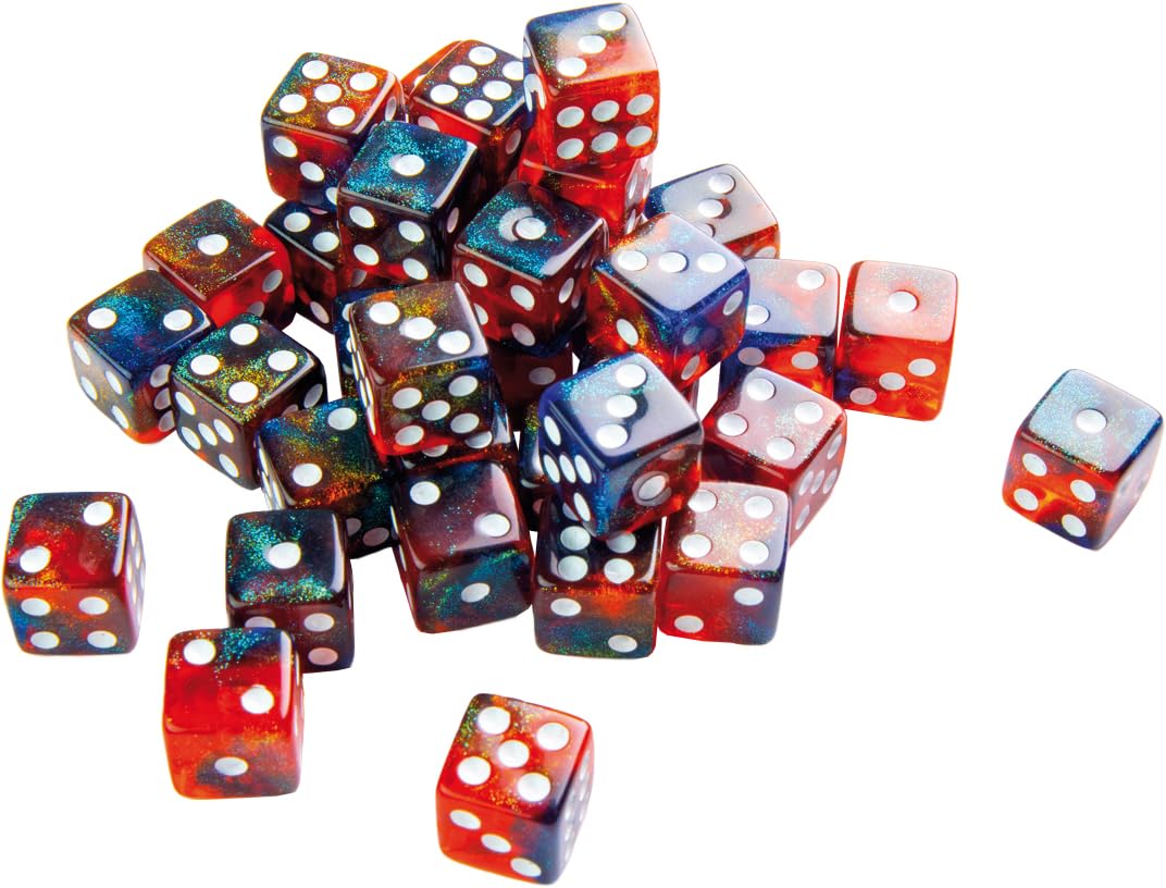Asmodee - Gamegenic - Galaxy Series -Mars- Zestaw 36 kości 6-12 mm - Akcesoria do gier planszowych - Gry w kości