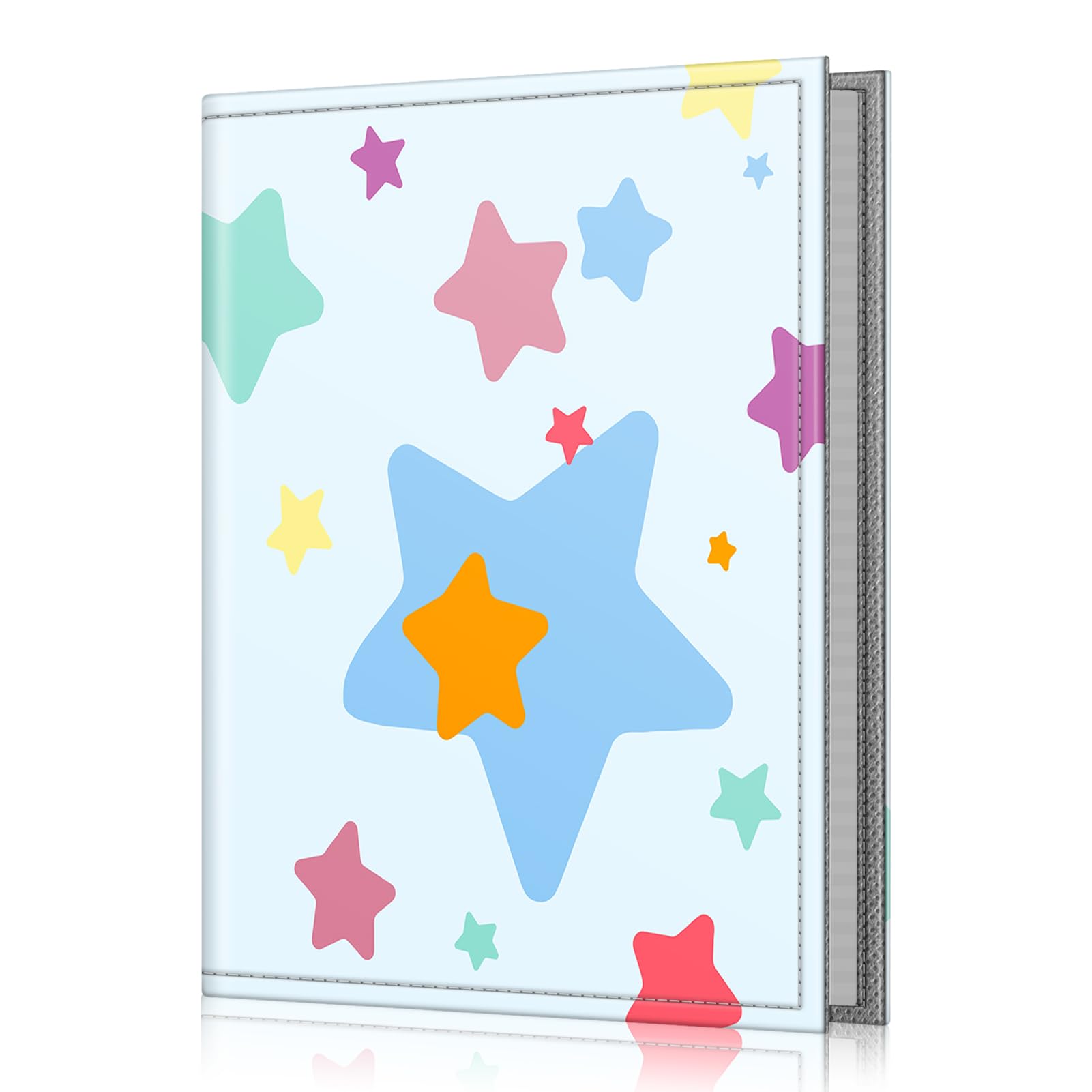 FINTIE Photo Album 4x6 Photos - 52 Pockets Small Mini Capacity Premium Vegan Leather Cover, Portable Wallet Albums for Family Wedding Boys Girls, Colorful Stars