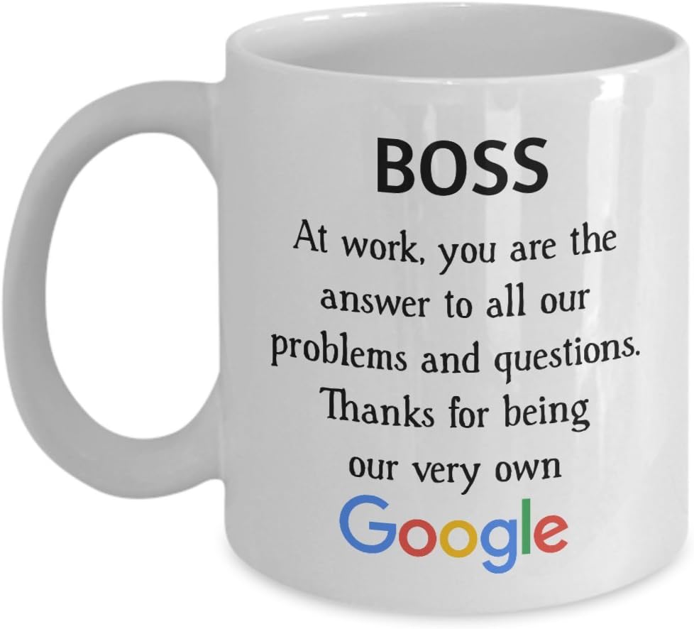 Boss gifts for men, boss mug, farewell gifts for coworkers, coworker leaving gifts, goodbye gifts for coworkers, goodbye coworker gift, farewell gift for coworker, thanks for being our very own google