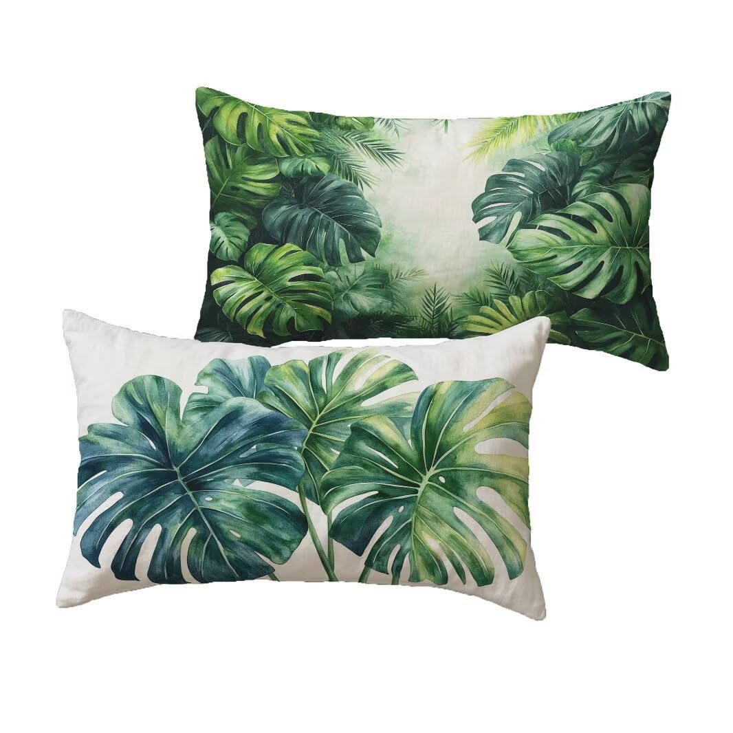 Coussin extérieur imperméable vert 40x70 cm velours rectangulaire pour salon de jardin canapé
