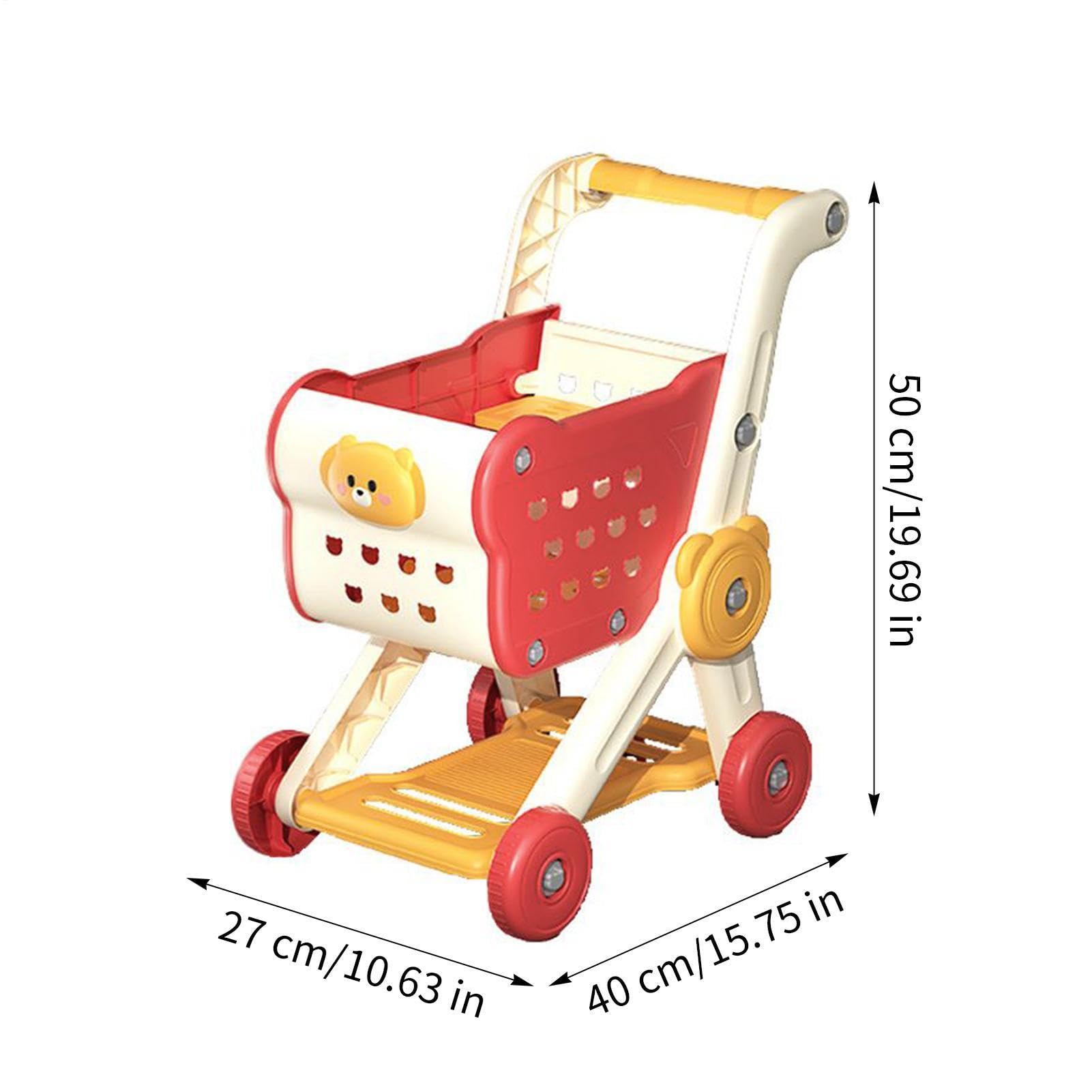 Kids Shopping Cart, Grocery Play Set, Pretend Store Game, Interactive Toy