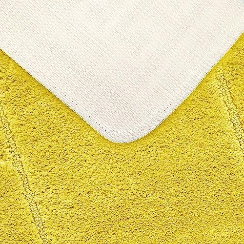 Velosso Super Soft Microfibre High Density Bath Mat Pedestal Mat Set Anti Slip Super Absorbent (Yellow), Double - Image 4