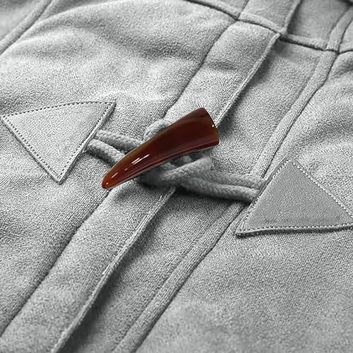 Womens Sherpa Lined Jacket Winter Fuzzy Faux Suede Hooded Coats Comfort Horn Button Down Jackets with Pockets4