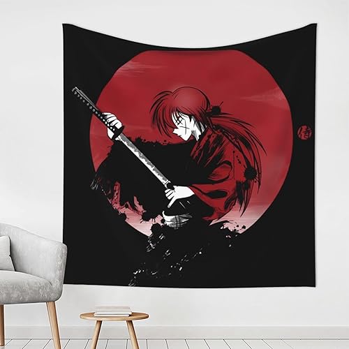 Rurouni Kenshin - Tapiz para dormitorio, sala de estar, arte para el hogar, manta decorativa de franela suave, 59 x 59 pulgadas