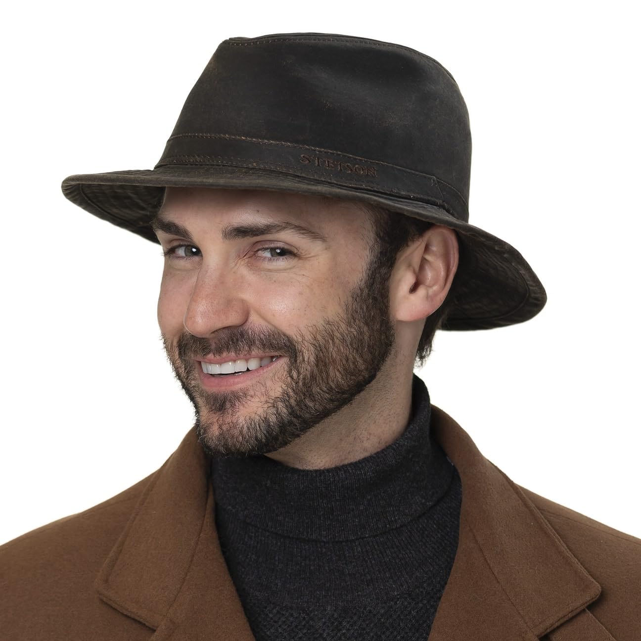 Stetson Berico Traveller Hut Herren Männerhut Baumwollfutter Einfarbiger Stoffhut Used-Look Integrierte Ohrenklappen Herbst Winter