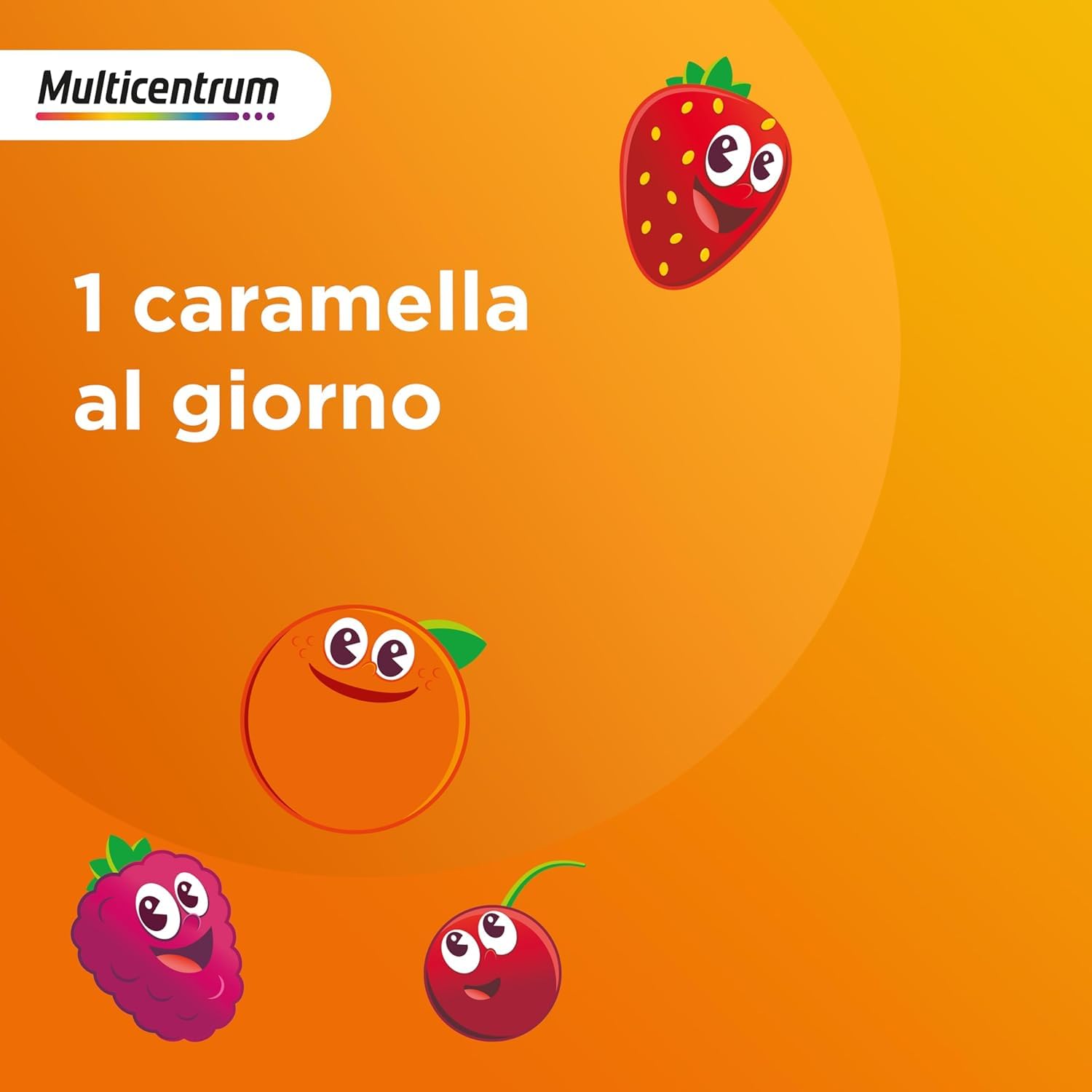 Multicentrum Vitagummy Integratore Alimentare di Vitamine e Minerali Formulato per Bambini 3+, con Vitamina D e Iodio, Gusto Frutta Mista, 60 Caramelle Gommose