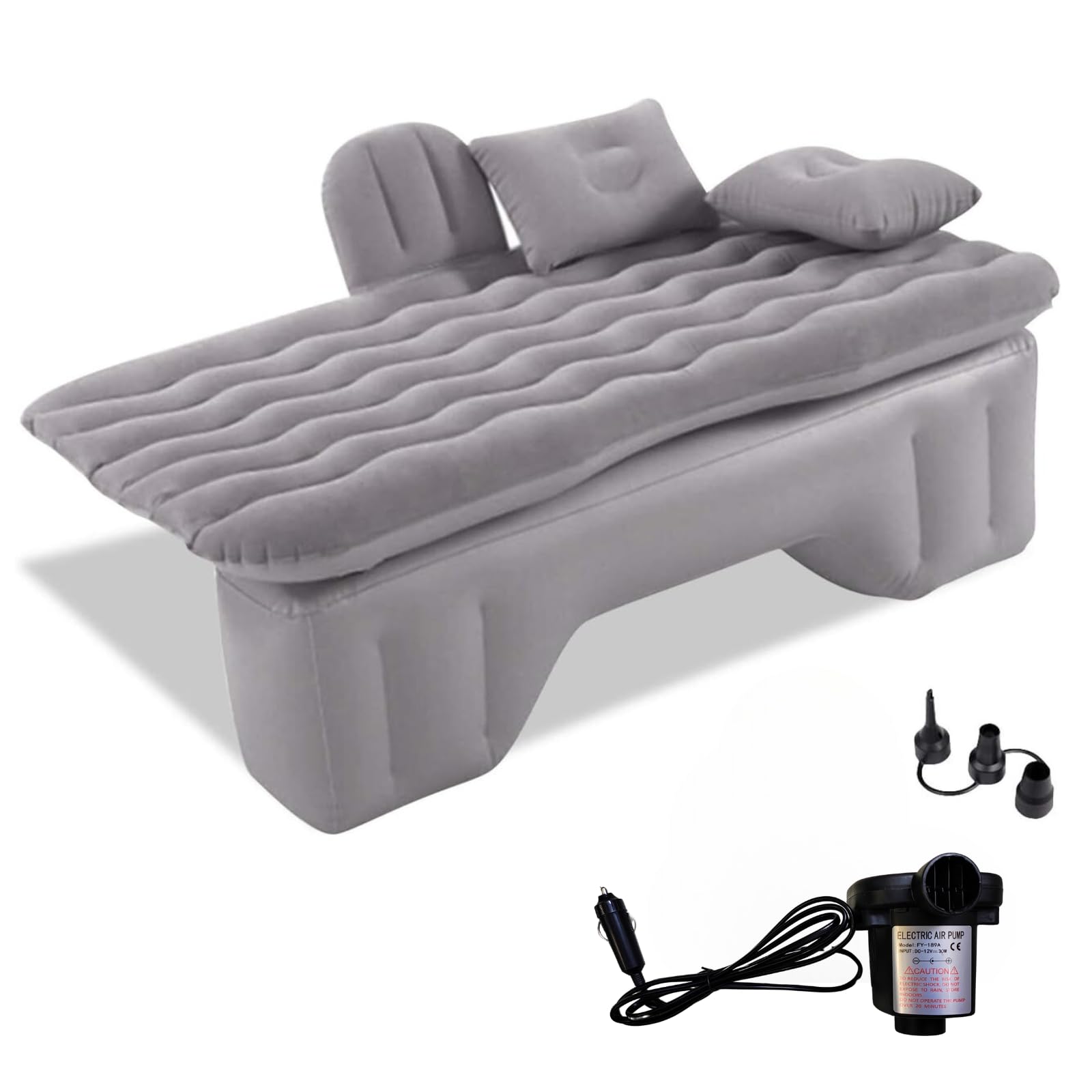 The AutoStory Polyvinyl Chloride : Car Travel Inflatable Bed Mattress With Electric Pump&Two Pillow - Comfortable,Portable&Compact For Camping,Road Trips,Picnics,Beach,And Outdoors(Waves,Grey)Full (B0DBRWWYPD) Amazon Price History, Amazon Price Tracker