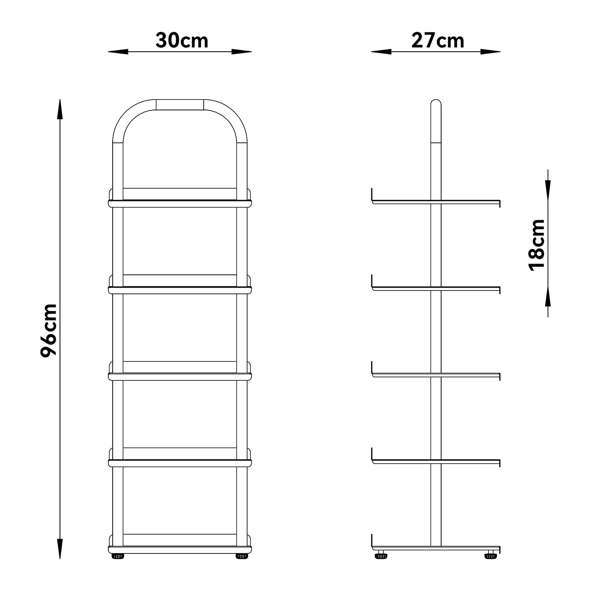 [en.casa] Schuhregal schmal für Kinder Poytya Schuhablage hoch für 5 Paare Organizer Standregal mit 5 Ebenen Metall 96 x 30 x 27 cm Blau