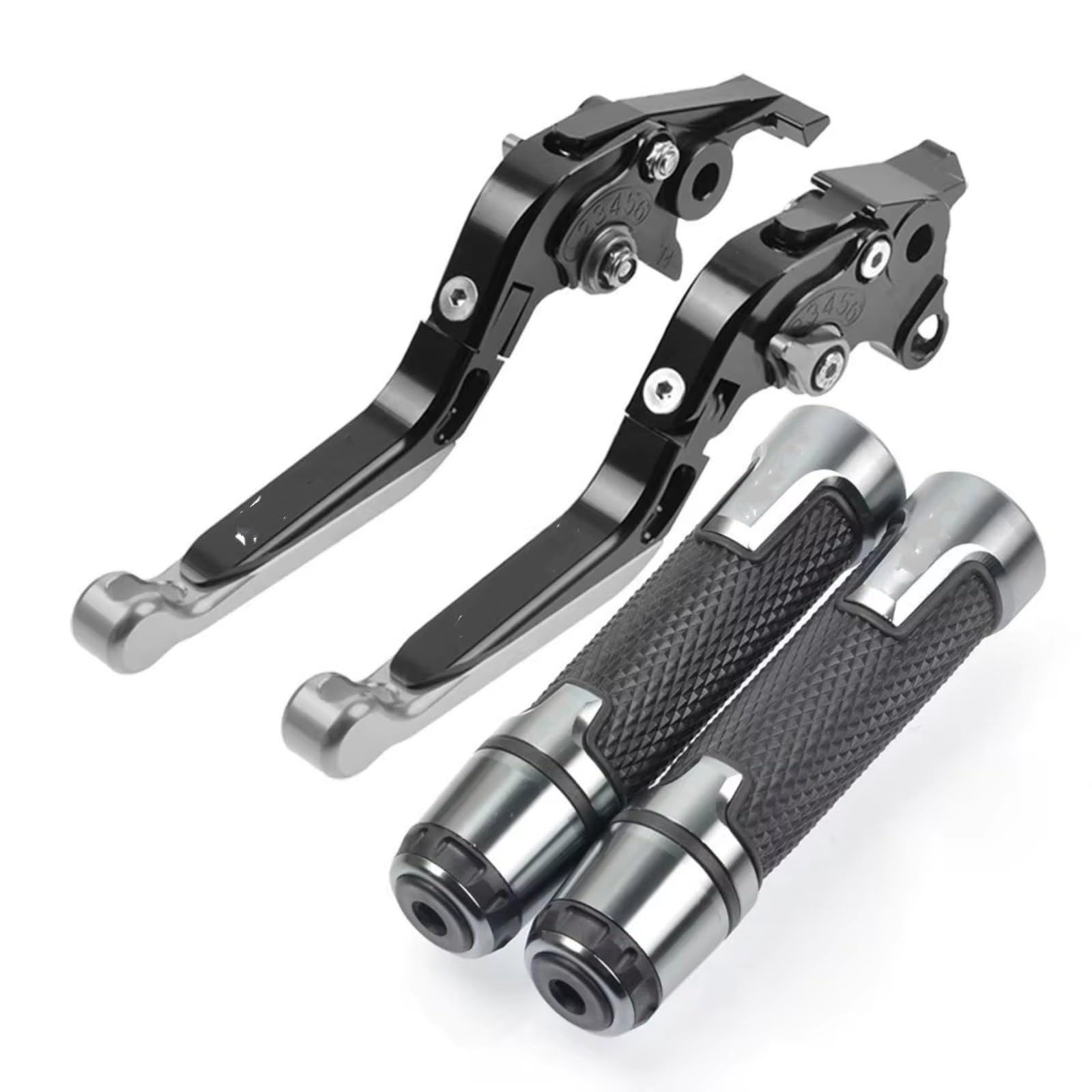 Naojino Silver Brake Clutch Levers Compatible With Suzuki For Hayabusa For Gsxr1300 For Gsx1300r 1999-2007 2006 2005 Motorcycle Adjustable Brake Clutch Levers Handlebar Grips(Silver)
