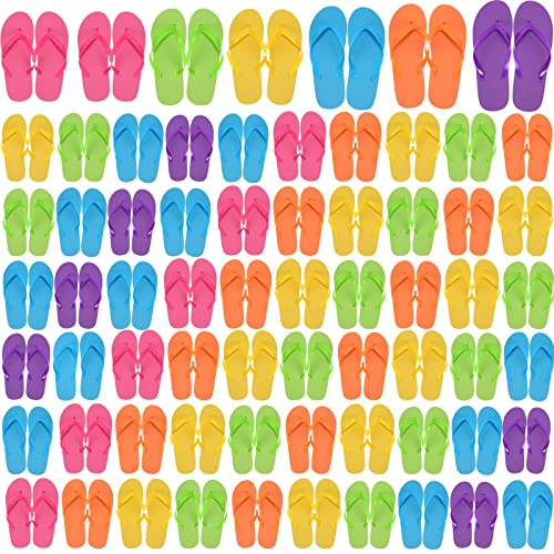 Yahenda 60 Pairs Bulk Flip Flops Arch Support, Wedding Slippers Flip Flop Sandals for Beach Men Women Pool Party 6 Colors