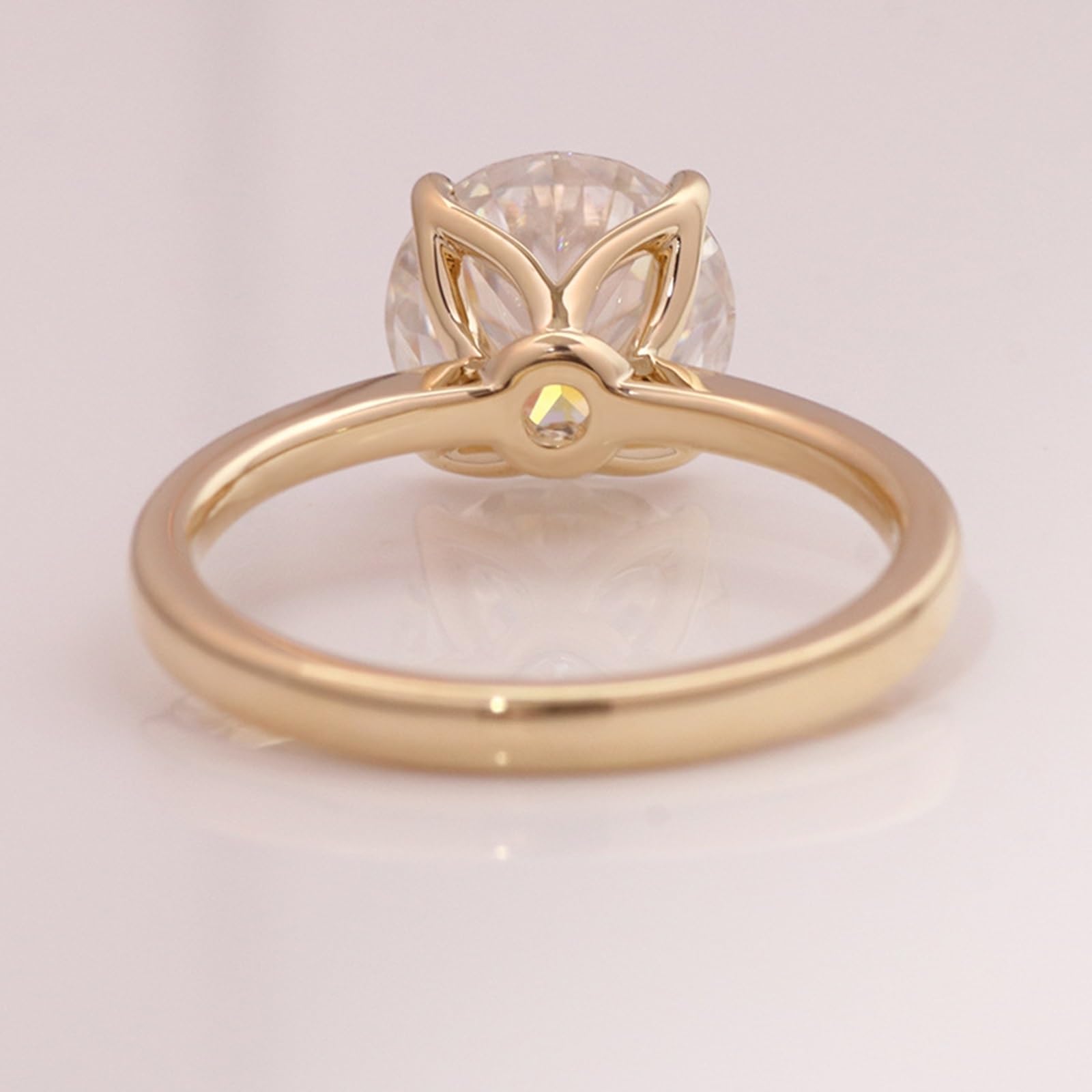 Obrączki damskie z żółtego złota próby 375, pierścionki damskie z Moissanite 2ct D Color VVS1 pierścionki zaręczynowe z prawdziwego złota 9K z grawerunkiem rozmiar 54 (17,2)